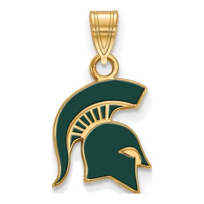 Michigan State University Gold-Plated Sterling Silver Small Spartan Pendant