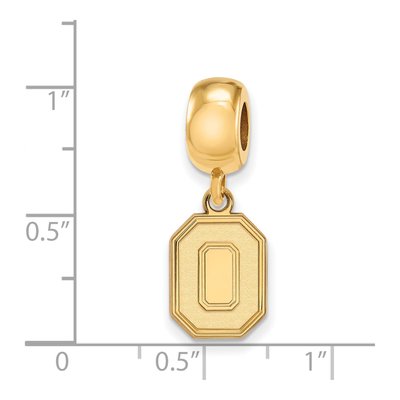 Ohio State University Gold-Plated Sterling Silver Small Letter O Dangle Bead – view 2