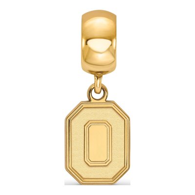 Ohio State University Gold-Plated Sterling Silver Small Letter O Dangle Bead – view 3