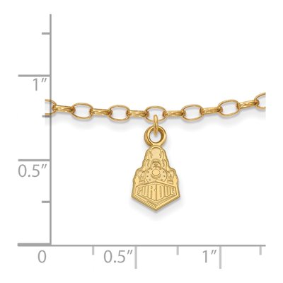 Purdue University Gold-Plated Sterling Silver Extra Small Boilermakers Anklet – view 2