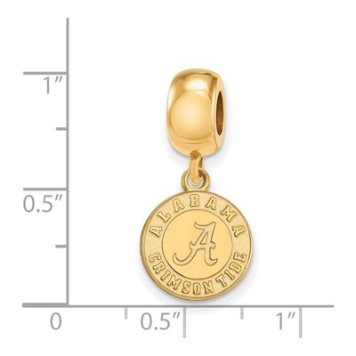 University of Alabama Gold-Plated Sterling Silver Small Crimson Tide Dangle Bead – view 3