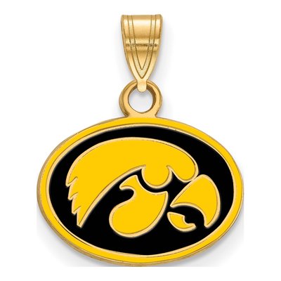 University of Iowa Gold-Plated Sterling Silver Small Hawk Pendant