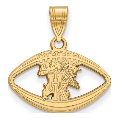 University of Kentucky Gold-Plated Sterling Silver Medium Wildcat Football Pendant