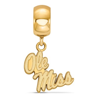 University of Mississippi Gold-Plated Sterling Silver Small Ole Miss Dangle Bead – view 3