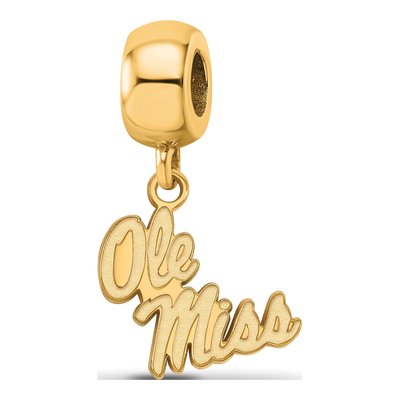 University of Mississippi Gold-Plated Sterling Silver Small Ole Miss Dangle Bead