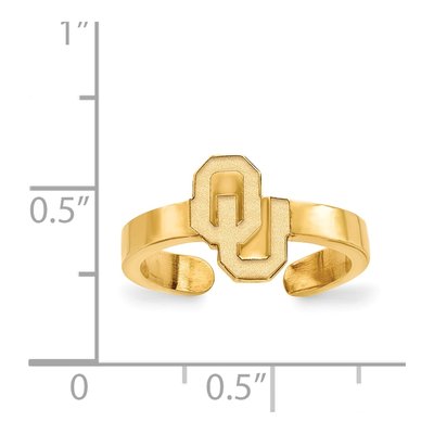 University of Oklahoma Gold-Plated Sterling Silver OU Toe Ring – view 2