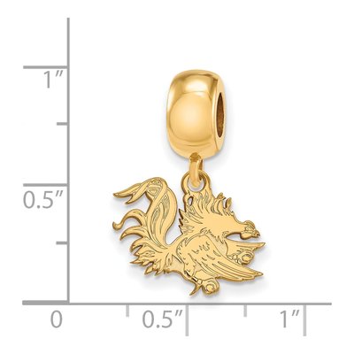 University of South Carolina Gold-Plated Sterling Silver Small Gamecock Dangle Bead – view 2
