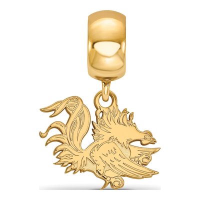 University of South Carolina Gold-Plated Sterling Silver Small Gamecock Dangle Bead – view 3