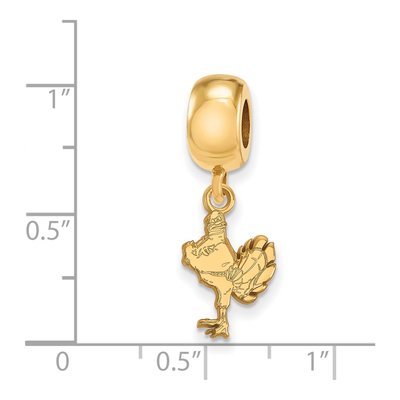 Virginia Tech Gold-Plated Sterling Silver Small HokieBird Dangle Bead – view 3