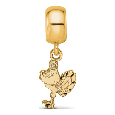 Virginia Tech Gold-Plated Sterling Silver Small HokieBird Dangle Bead – view 4