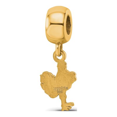 Virginia Tech Gold-Plated Sterling Silver Small HokieBird Dangle Bead – view 5
