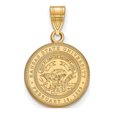 Kansas State University Gold-Plated Sterling Silver Medium Crest Pendant