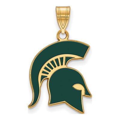 Michigan State University Gold-Plated Sterling Silver Large Spartan Pendant