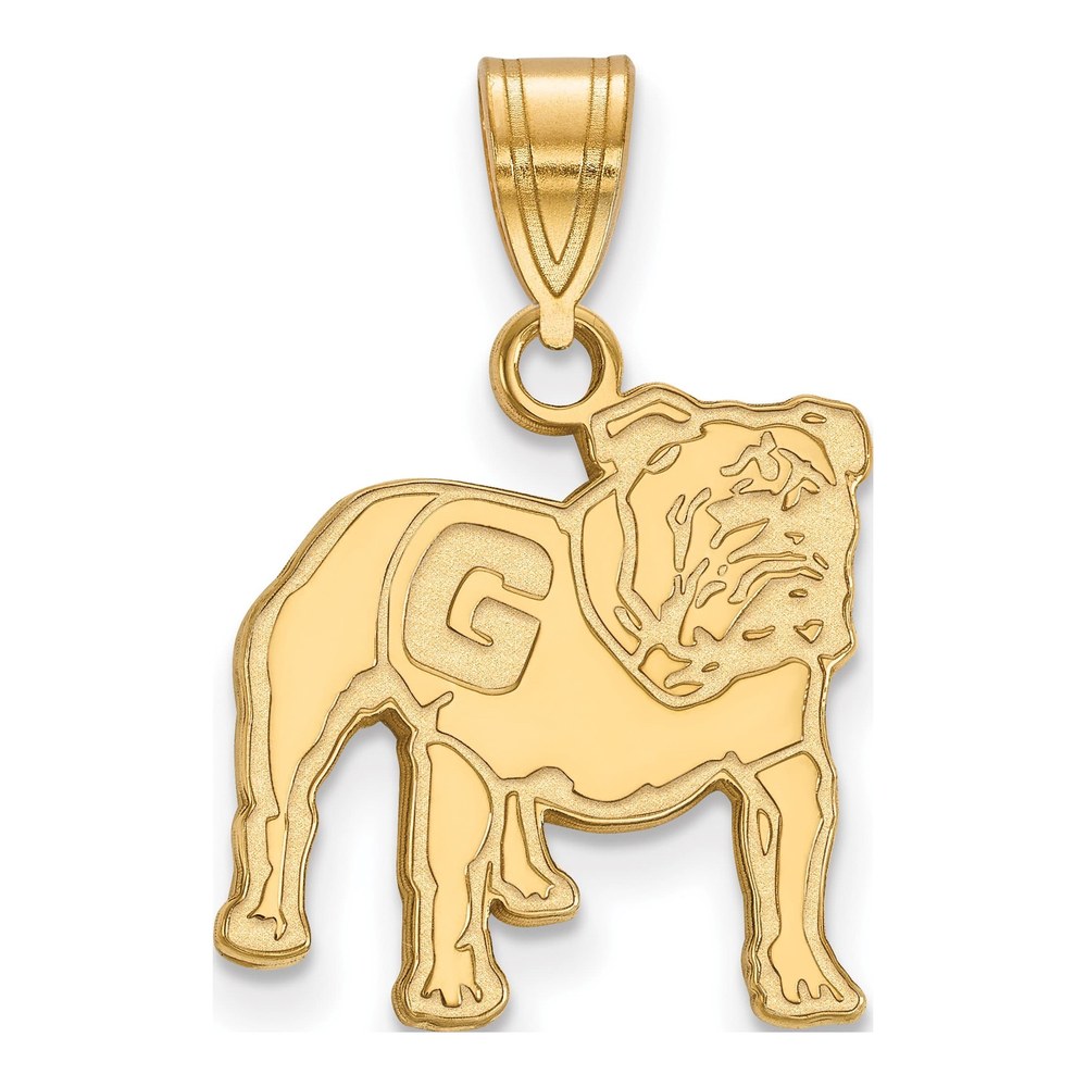 Sterling Silver Gold-Plated Logoart University Of Georgia Bulldog Medium Pendant