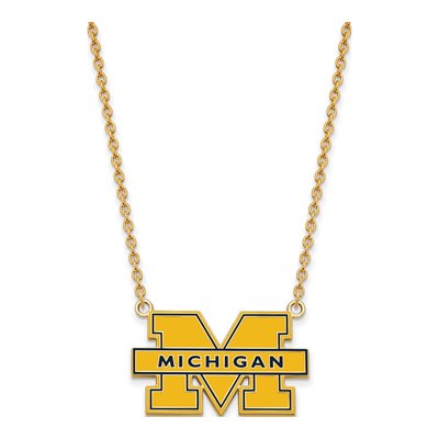 University of Michigan Gold-Plated Sterling Silver Large Letter M Necklace – view 2