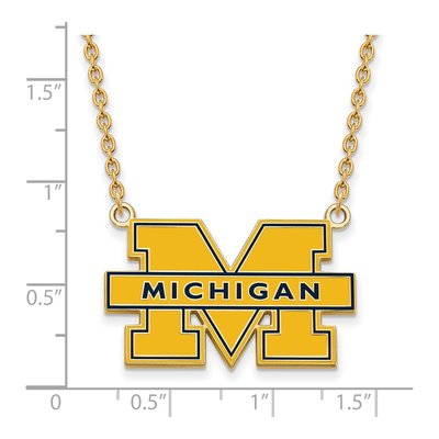University of Michigan Gold-Plated Sterling Silver Large Letter M Necklace – view 3
