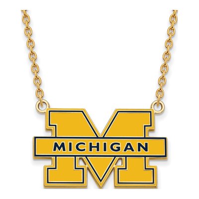 University of Michigan Gold-Plated Sterling Silver Large Letter M Necklace