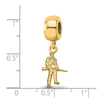 West Virginia University Gold-Plated Sterling Silver Small WVU Mountaineer Dangle Bead – view 2