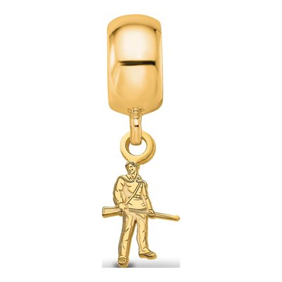 West Virginia University Gold-Plated Sterling Silver Small WVU Mountaineer Dangle Bead – view 3