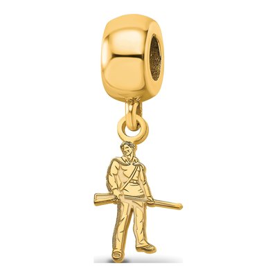 West Virginia University Gold-Plated Sterling Silver Small WVU Mountaineer Dangle Bead