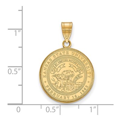 Kansas State University Gold-Plated Sterling Silver Large Crest Pendant – view 2