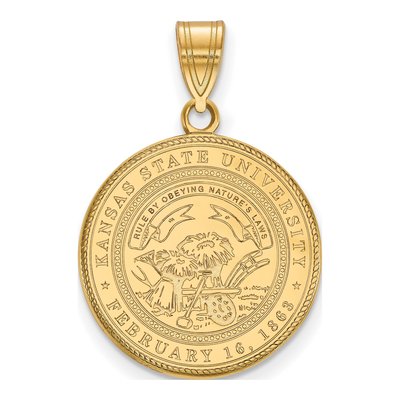 Kansas State University Gold-Plated Sterling Silver Large Crest Pendant