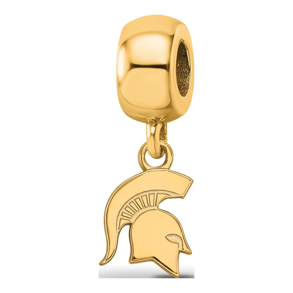 Michigan State University Gold-Plated Sterling Silver Extra Small Spartan Dangle Bead