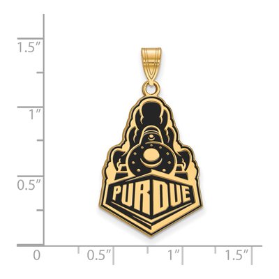 Purdue University Gold-Plated Sterling Silver Extra Large Boilermakers Train Pendant – view 2