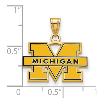 University of Michigan Gold-Plated Sterling Silver Small Letter M Pendant – view 2