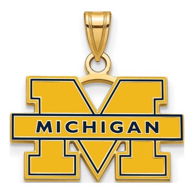 University of Michigan Gold-Plated Sterling Silver Small Letter M Pendant