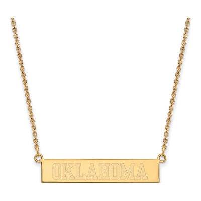 University of Oklahoma Gold-Plated Sterling Silver Small Bar Necklace