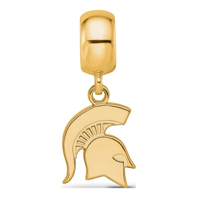 Michigan State University Gold-Plated Sterling Silver Small Spartan Dangle Bead – view 4