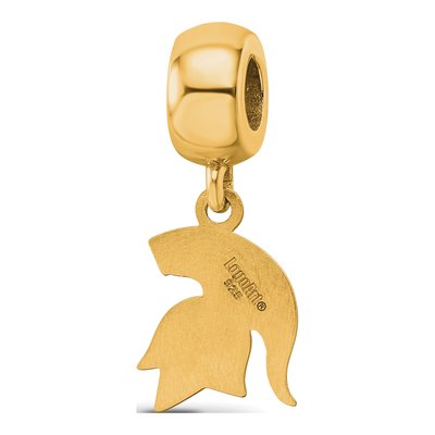 Michigan State University Gold-Plated Sterling Silver Small Spartan Dangle Bead – view 5