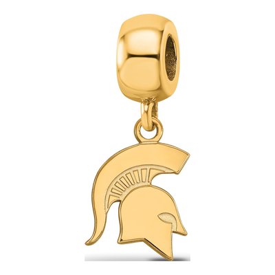 Michigan State University Gold-Plated Sterling Silver Small Spartan Dangle Bead