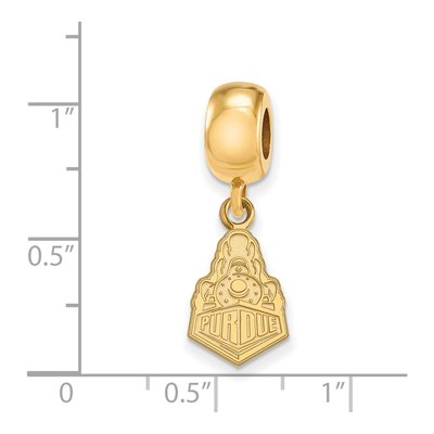 Purdue University Gold-Plated Sterling Silver Small Boilermakers Train Dangle Bead – view 2