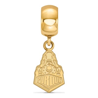 Purdue University Gold-Plated Sterling Silver Small Boilermakers Train Dangle Bead – view 3