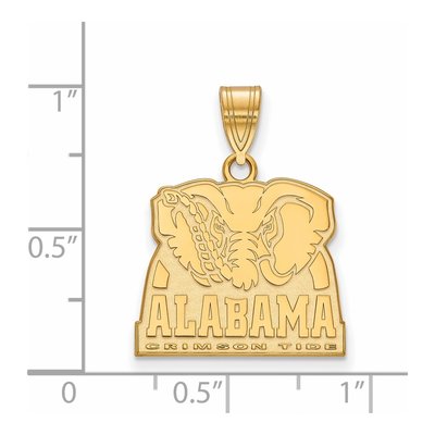 University of Alabama Gold-Plated Sterling Silver Medium Elephant Pendant – view 2