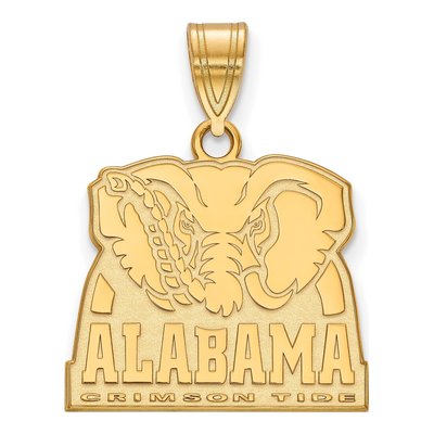 University of Alabama Gold-Plated Sterling Silver Medium Elephant Pendant