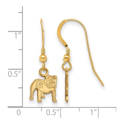 University of Georgia Gold-Plated Sterling Silver Bulldog Earrings – view 2