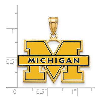University of Michigan Gold-Plated Sterling Silver Large Letter M Pendant – view 3