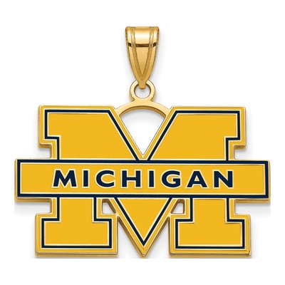 University of Michigan Gold-Plated Sterling Silver Large Letter M Pendant