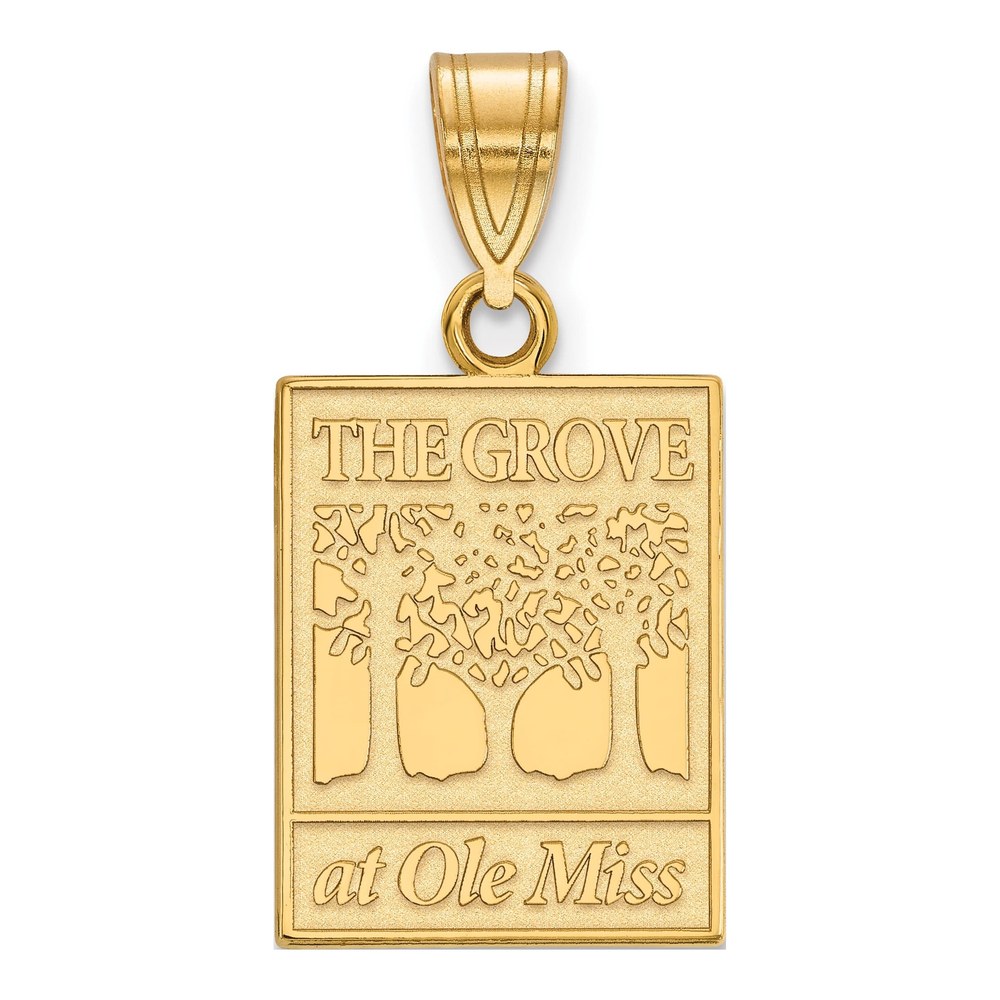 Sterling Silver Gold-Plated Logoart University Of Mississippi The Grove At Ole Miss Medium Pendant