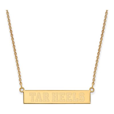 University of North Carolina Gold-Plated Sterling Silver Small UNC Tar Heels Bar Necklace