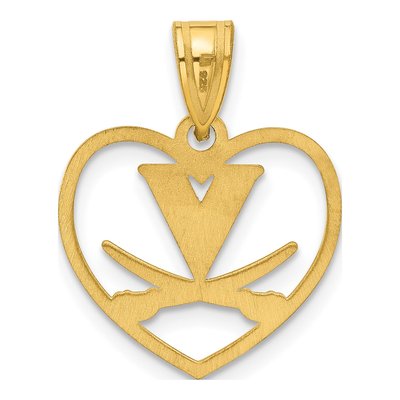 University of Virginia Gold-Plated Sterling Silver Medium UVA Heart Pendant – view 4