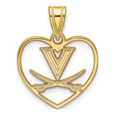 University of Virginia Gold-Plated Sterling Silver Medium UVA Heart Pendant