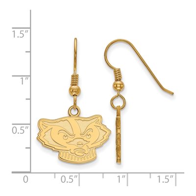 University of Wisconsin Gold-Plated Sterling Silver Badger Earrings – view 2
