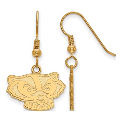 University of Wisconsin Gold-Plated Sterling Silver Badger Earrings