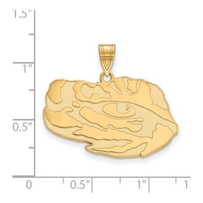 Louisiana State University Gold-Plated Sterling Silver LSU Tigers Large Pendant – view 2