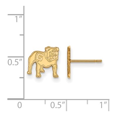University of Georgia Gold-Plated Sterling Silver UGA Bulldog Extra Small Earrings – view 2
