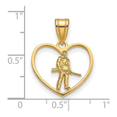 West Virginia University Gold-Plated Sterling Silver Medium WVU Mountaineers Heart Pendant – view 3